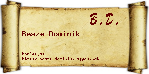 Besze Dominik névjegykártya